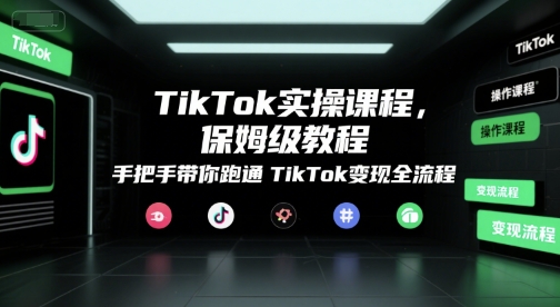 TikTok实操课程，保姆级教程，手把手带你跑通TikTok变现全流程-知芽创业社