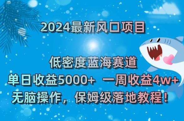 2024最新风口项目，低密度蓝海赛道，单日收益5000+，一周收益4w+！【揭秘】-知芽创业社