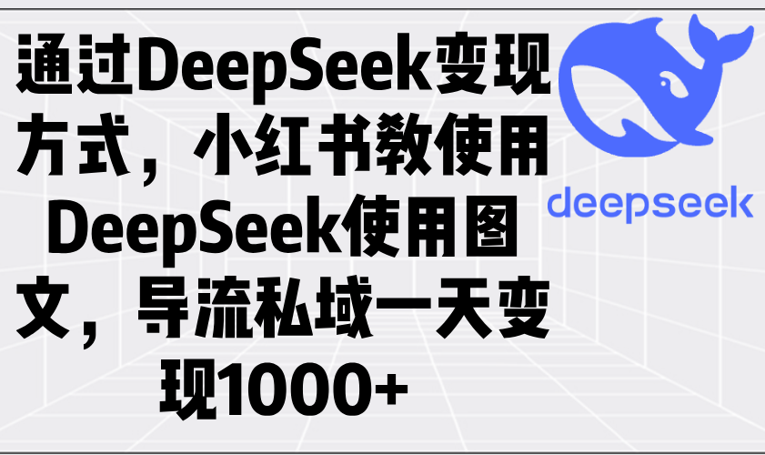 通过DeepSeek变现方式，小红书教使用DeepSeek图文，导流私域一天变现1000+-小艾项目网
