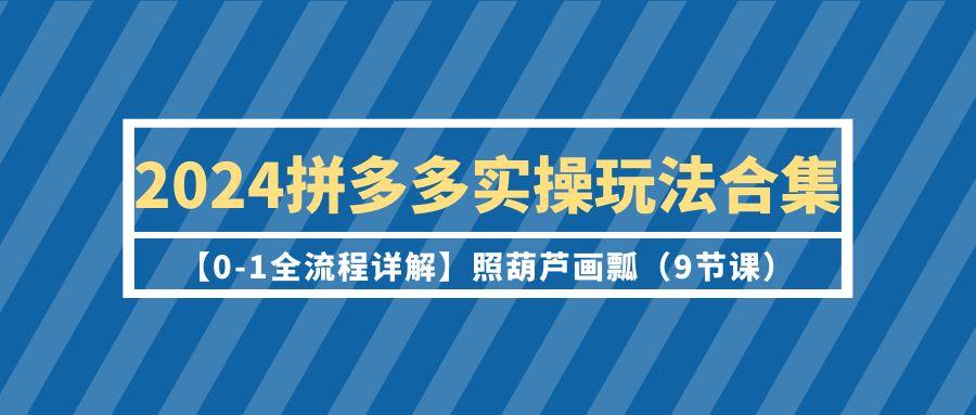 (9559期)2024拼多多实操玩法合集【0-1全流程详解】照葫芦画瓢(9节课)-知芽创业社