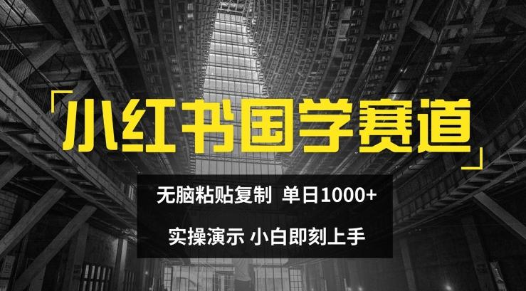 小红书国学赛道，无脑粘贴复制，单日1K，实操演示，小白即刻上手【揭秘】-知芽创业社