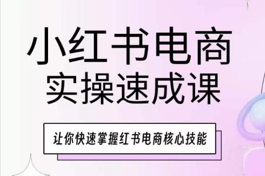 小红书电商实操速成课，让你快速掌握红书电商核心技能-知芽创业社