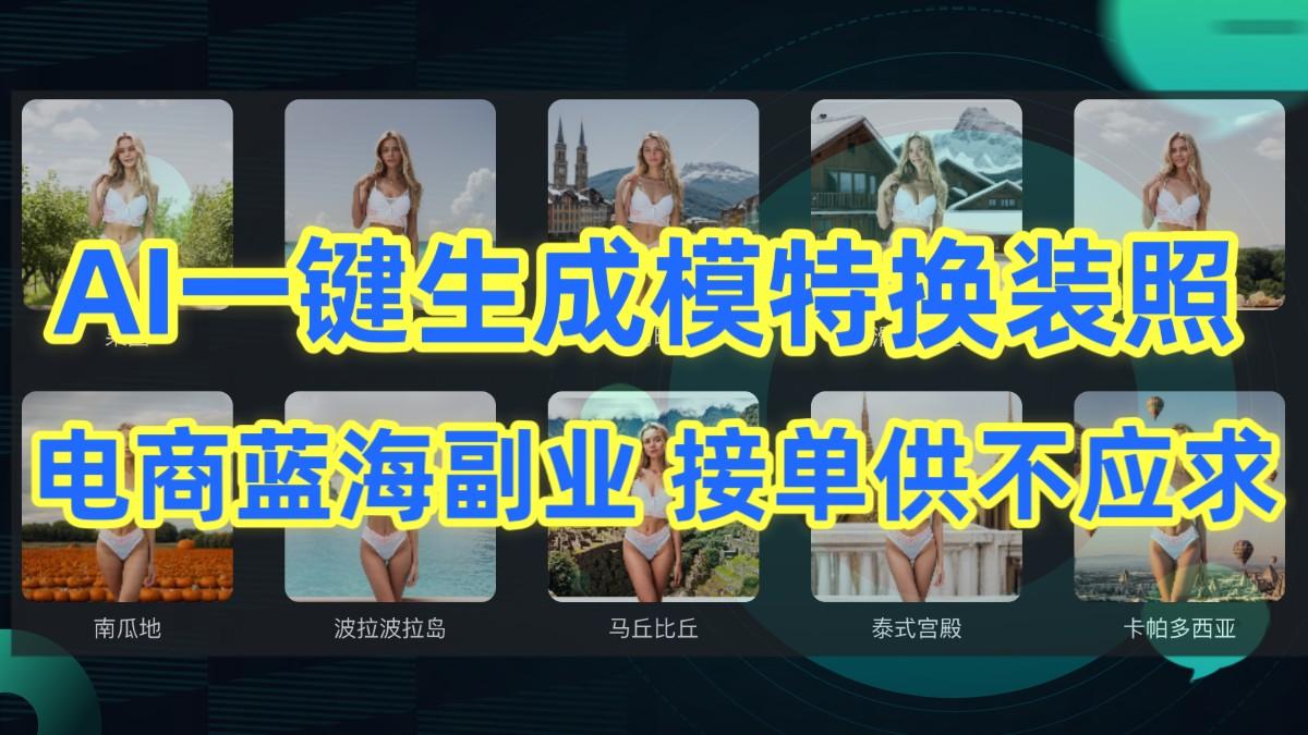 AI制作一键生成模特换装照，电商蓝海副业，接单供不应求-知芽创业社
