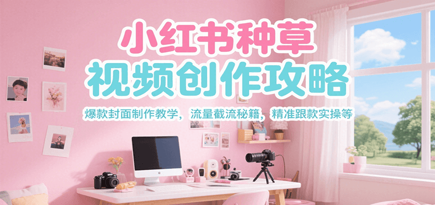 小红书种草视频创作攻略，爆款封面制作教学 ，流量截流秘籍 ，精准跟款实操等-知芽创业社