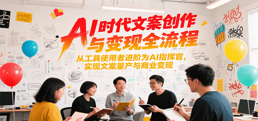 AI时代文案创作与变现全流程，从工具使用者进阶为AI指挥官，实现文案量产与商业变现-知芽创业社