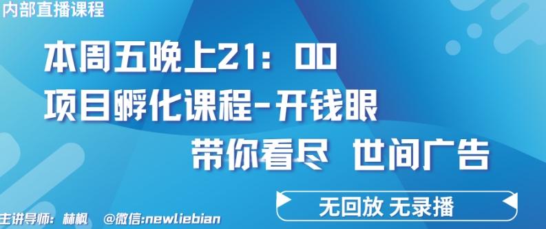 4.26日内部回放课程《项目孵化-开钱眼》赚钱的底层逻辑【揭秘】-知芽创业社