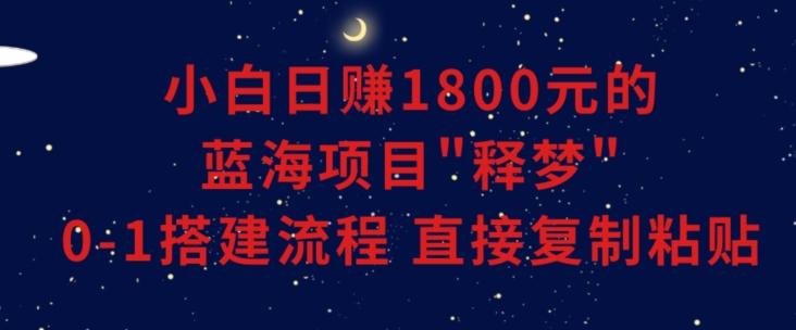 小白能日赚1800元的蓝海项目”释梦”0-1搭建流程可直接复制粘贴长期做【揭秘】-知芽创业社