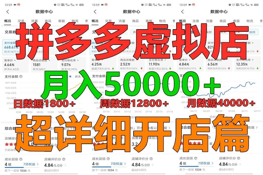 拼多多虚拟电商训练营月入40000+你也行，暴利稳定长久，副业首选-知芽创业社