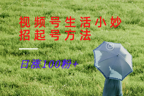 视频号生活小妙招分享赛道， 起号涨粉新方法，日涨100粉-知芽创业社