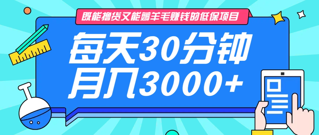 既能撸货又能赚钱的长期低保项目，每天30分钟，多号百分百稳定月入3000+！-知芽创业社