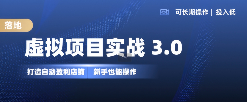 虚拟项目实战3.0，打造自动盈利店铺，可长期操作投入低，新手也能操作-知芽创业社
