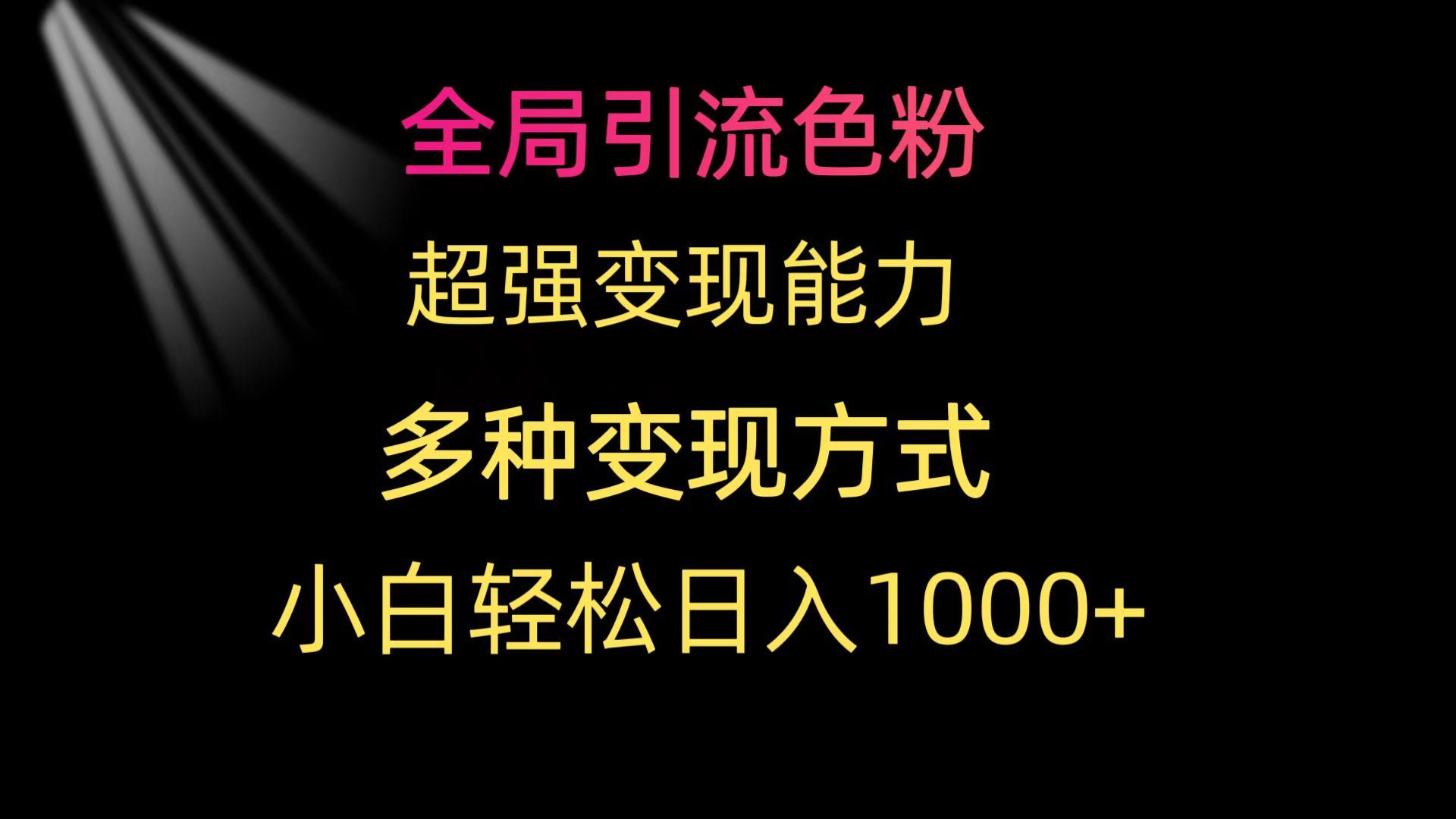 (9680期)全局引流色粉 超强变现能力 多种变现方式 小白轻松日入1000+-知芽创业社