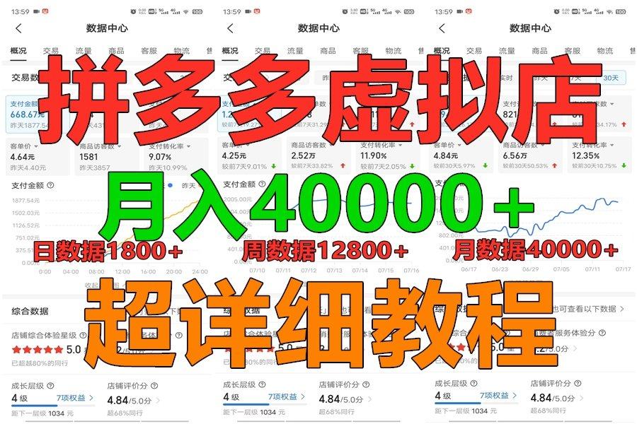 拼多多虚拟电商训练营月入40000+，全网最详细，你做你也行，暴利稳定长久-知芽创业社