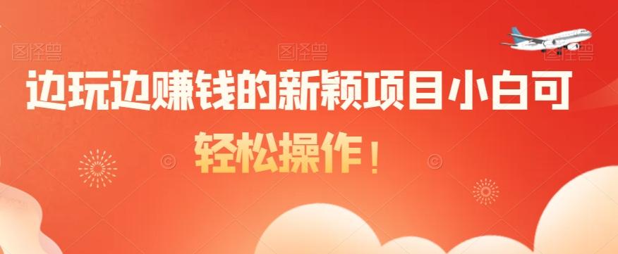 边玩边赚钱的新颖项目小白可轻松操作！-知芽创业社