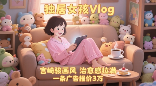 单个账号涨粉71W！用AI制作独居女孩Vlog，宫崎骏画风，治愈感拉满，一条广告报价3W-知芽创业社