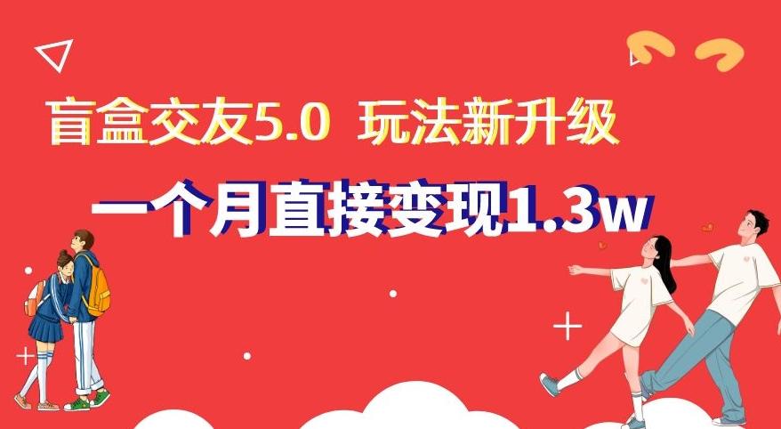 盲盒交友5.0，玩法全新升级，一个月直接变现1.3W，新手小白轻松上手【揭秘】-知芽创业社
