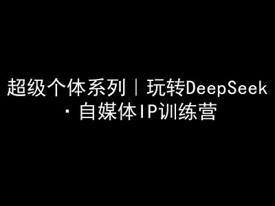 超级个体系列，玩转DeepSeek·自媒体IP训练营，deepseek教程-知芽创业社